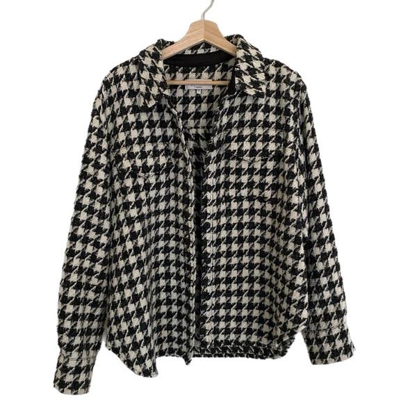 Revolve L’Academie Wool Houndstooth Shirt Jacket size Small - Picture 3 of 9